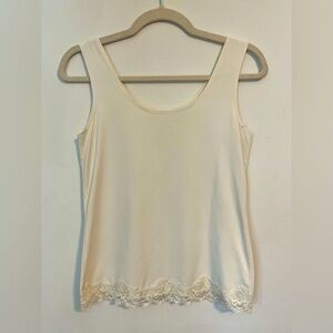 chicos womens Cream/Ivory Lace Tank Top sleeveless  Sz 0
